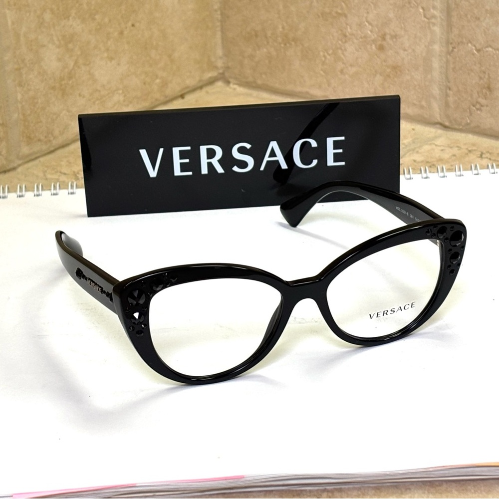 Versace Glossy Black Eyewear